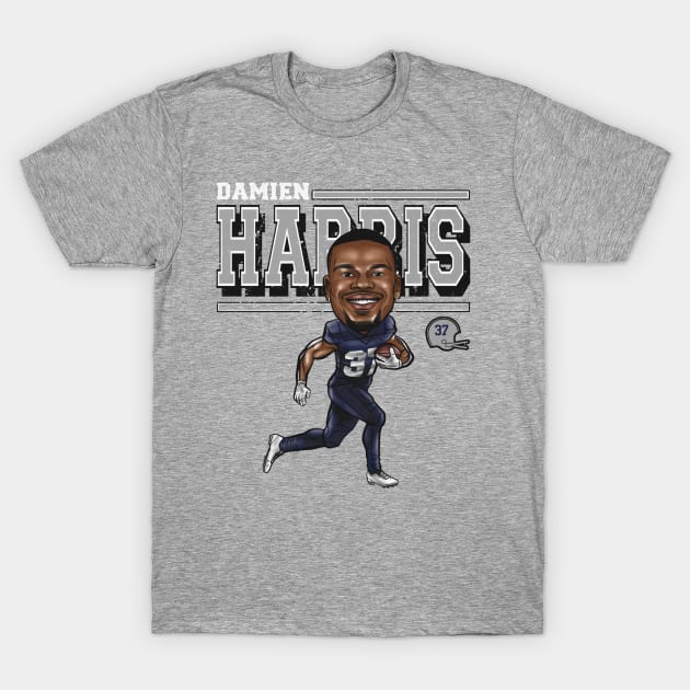 Damien Harris New England Cartoon T-Shirt by Buya_Hamkac